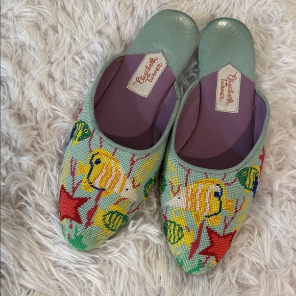 elizabeth taylor Shoes - Vintage  elizabeth turner embroidered tropical print mules size 7